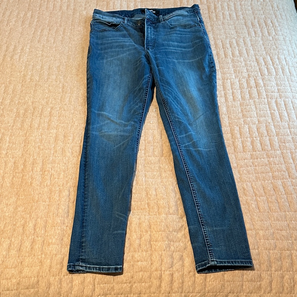Express Perfect Curve Leggings- Dark Blue Women's Skinny Jeans